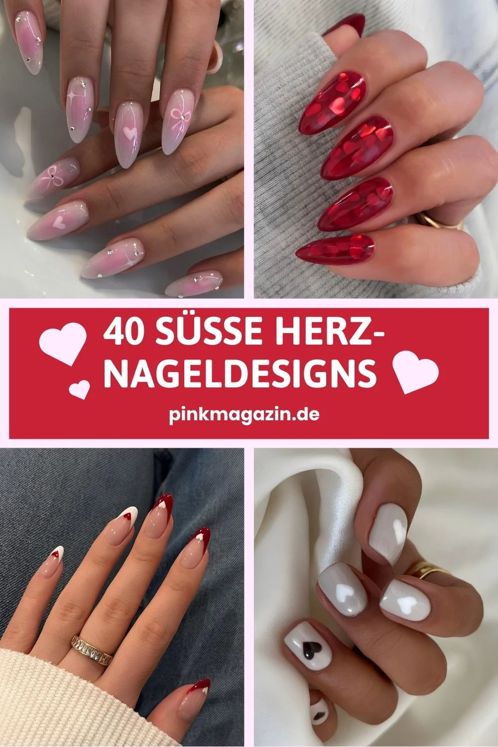 Herz-Nageldesigns Ideen Pinterest