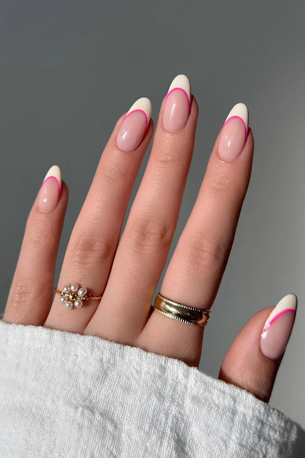 Vanilla- und Rosa-Doppel-French-Tips