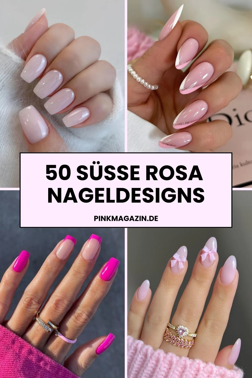 Nageldesign rosa pinteres