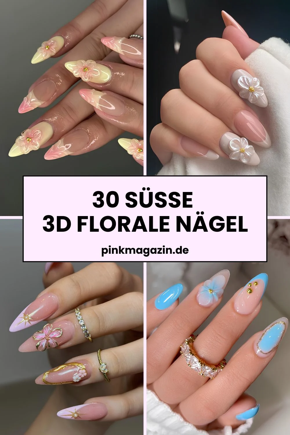 3D-Blumen Nail-Inspo auf Pinterest