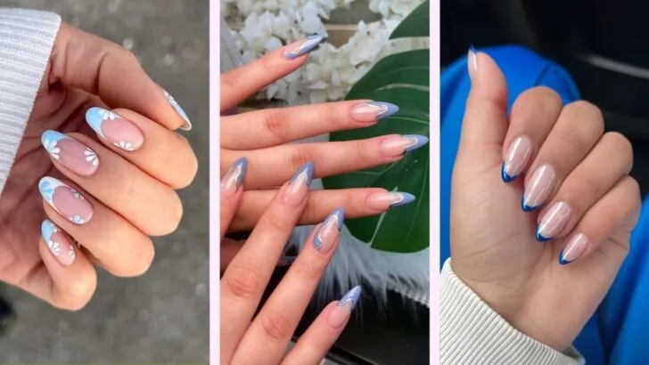 30 Blaue French Tip Nägel für alle, die wissen, was Trend ist