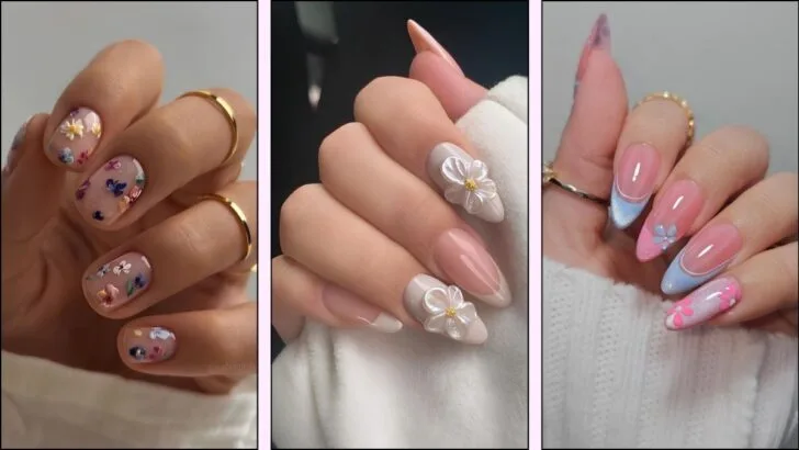 50 Blumen-Nageldesigns, die so schön sind, dass du sie alle willst
