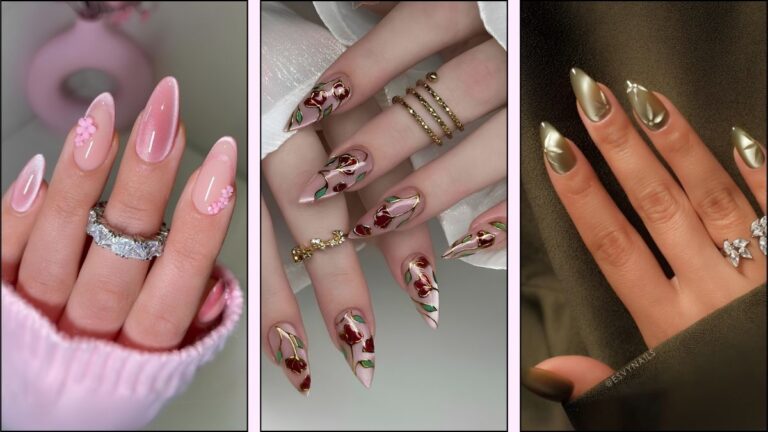Blumen Cat-Eye-Nageldesigns
