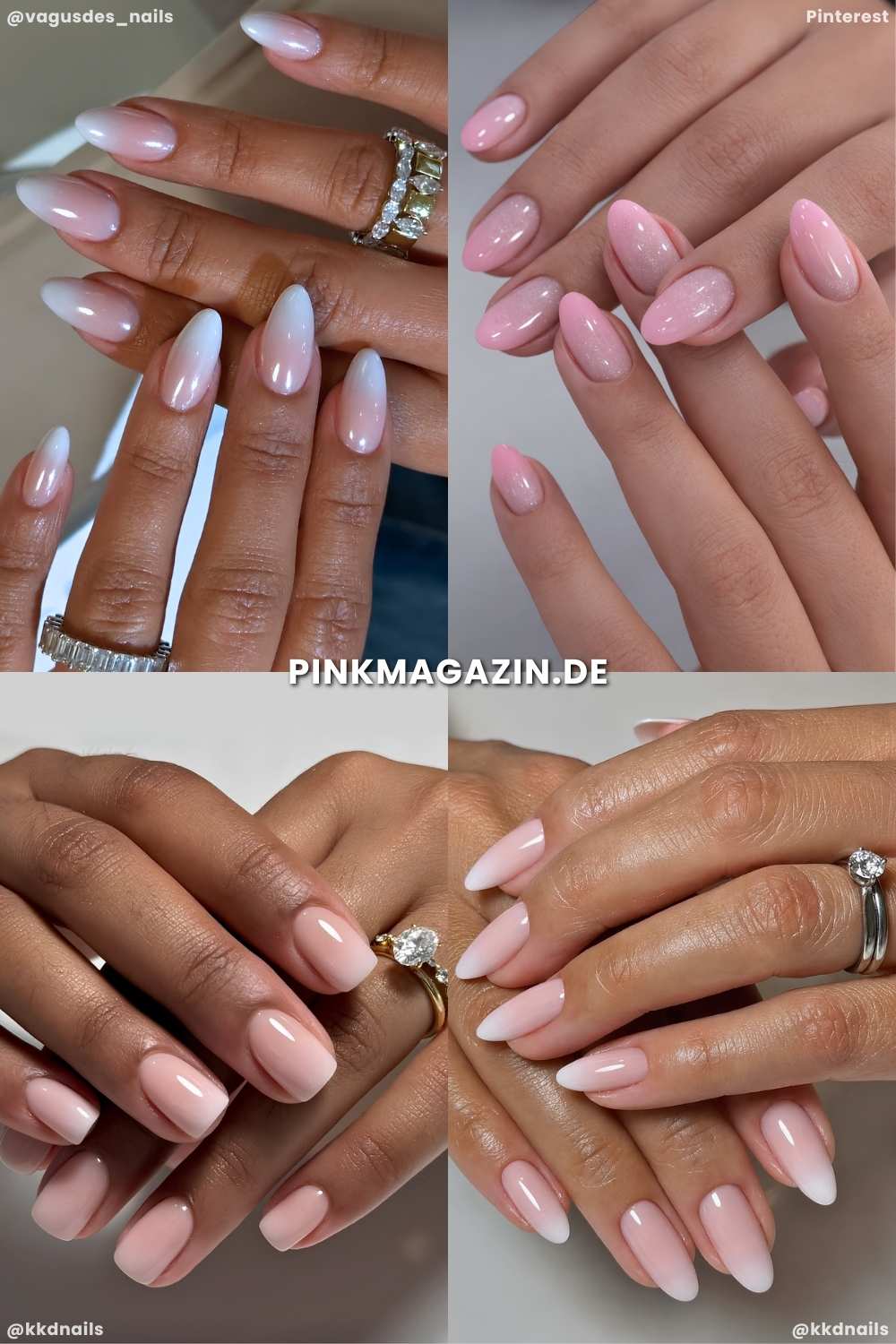 Collage mit eleganten Ombre Naegeln