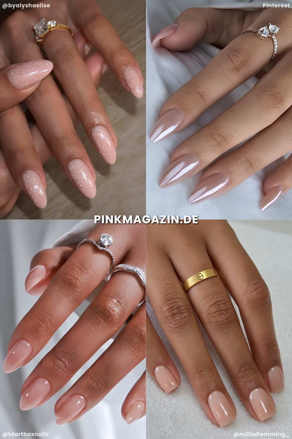 Collage mit eleganten neutralen Manikueren