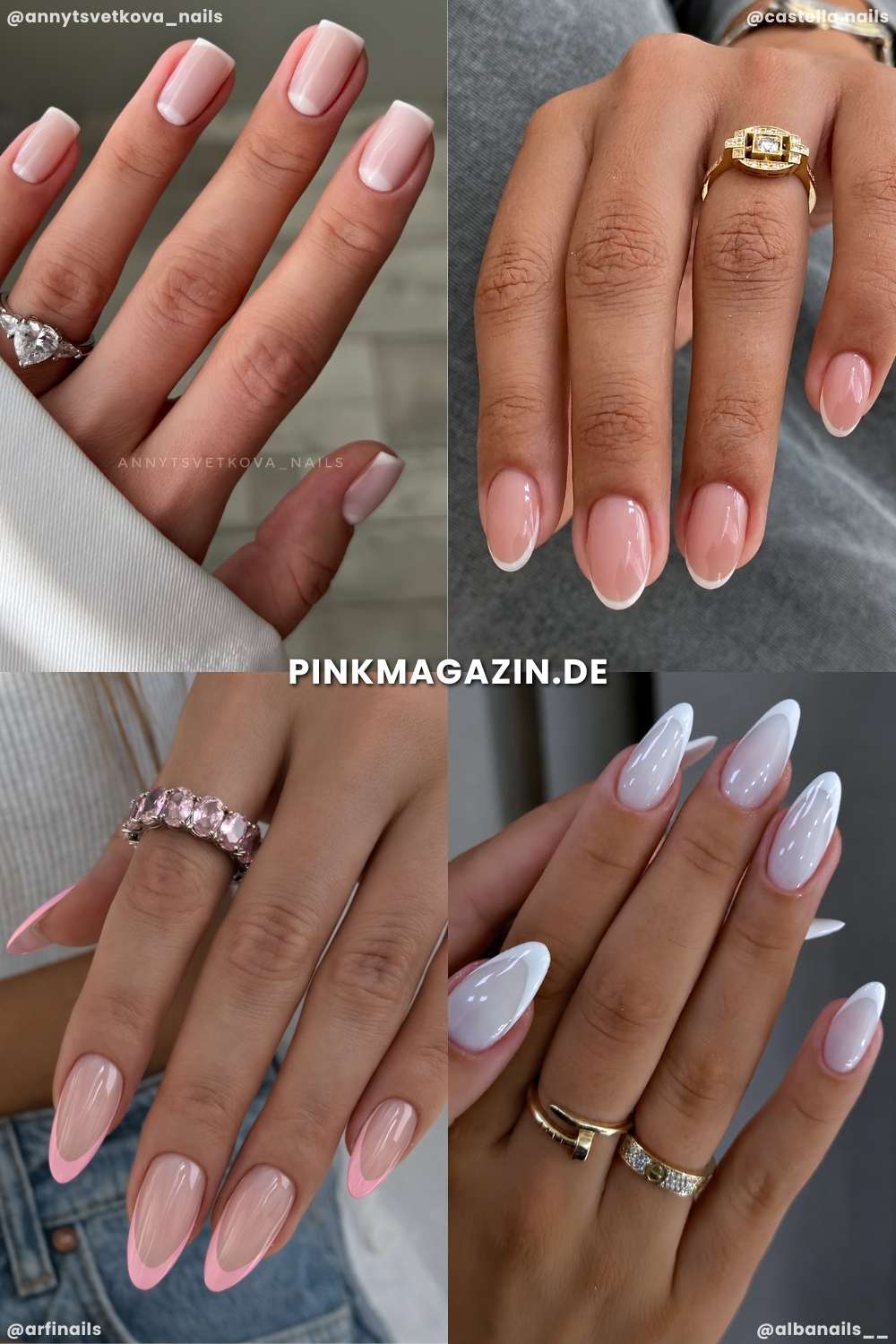French Tip Verlobungsmanikueren