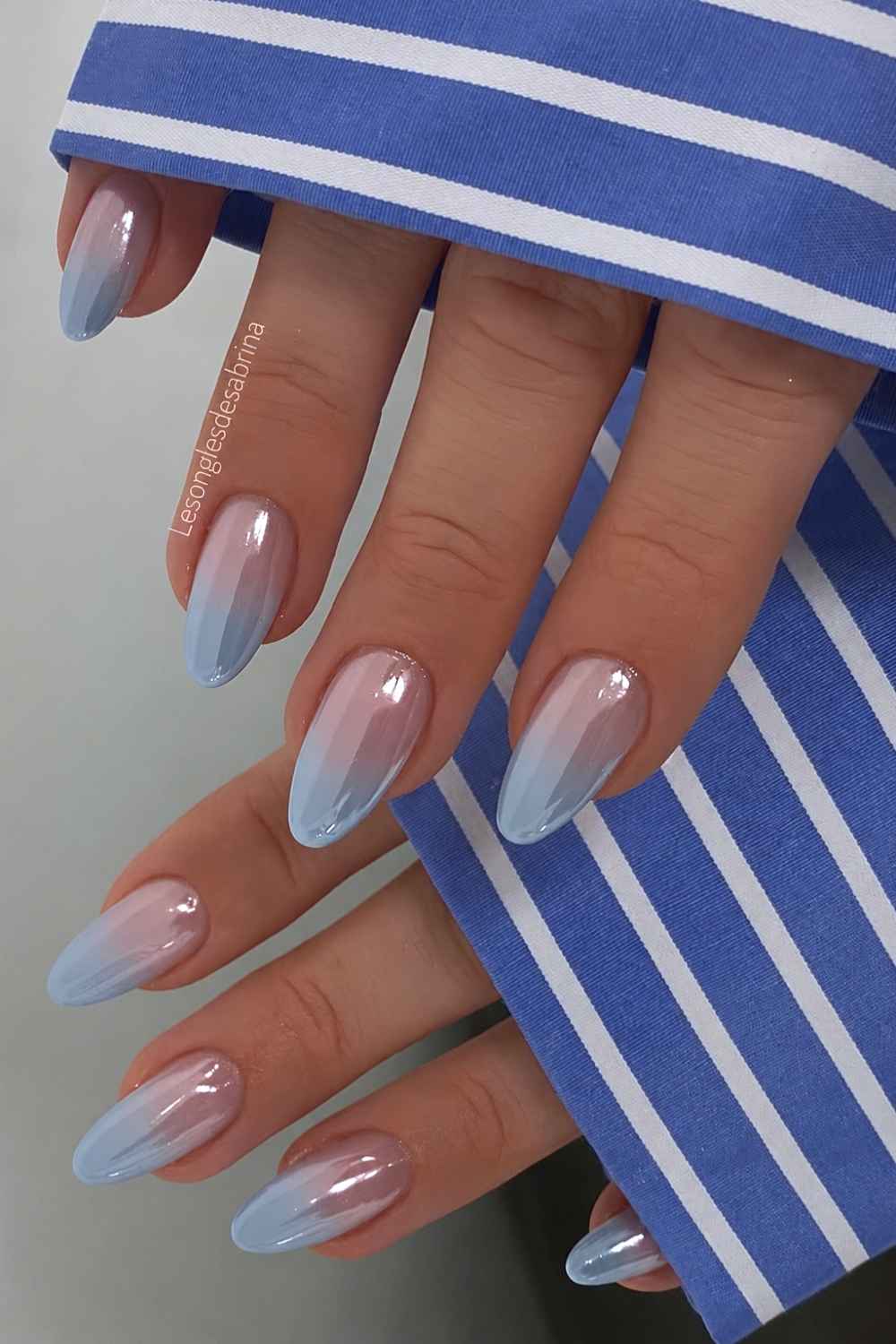 Glazed blaue Ombre Naegel