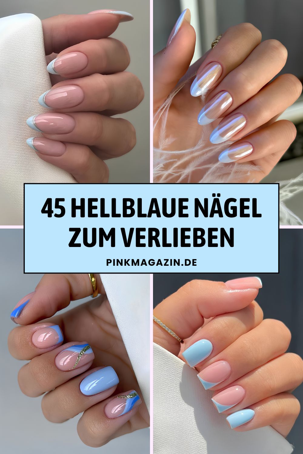 Hellblaue Nagelideen Pinterest