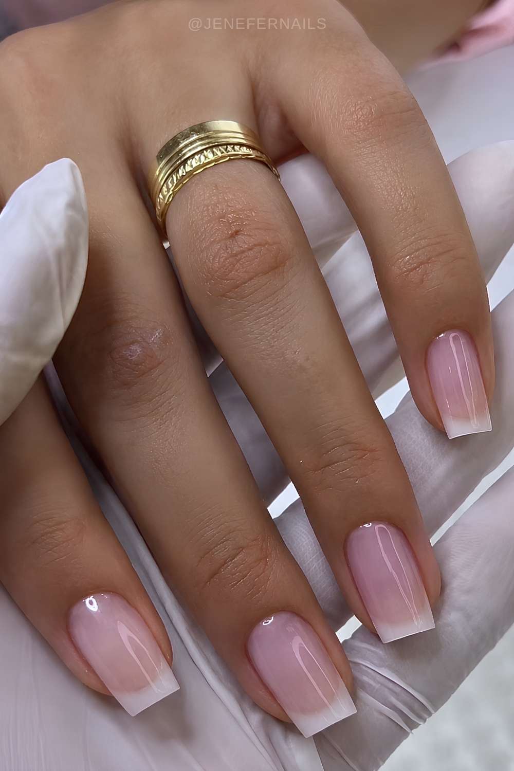 Quadratische Natural French Tips