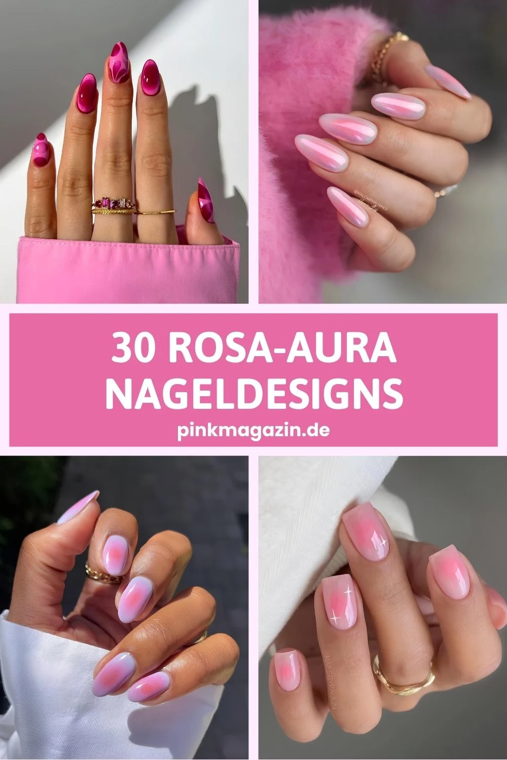Rosa-Aura-Nageldesigns auf Pinterest