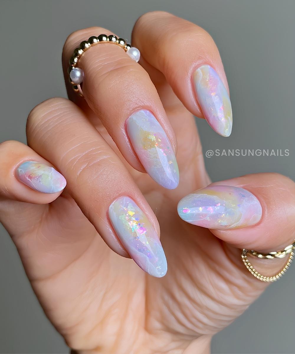 Schimmernde Opal Marmor Naegel
