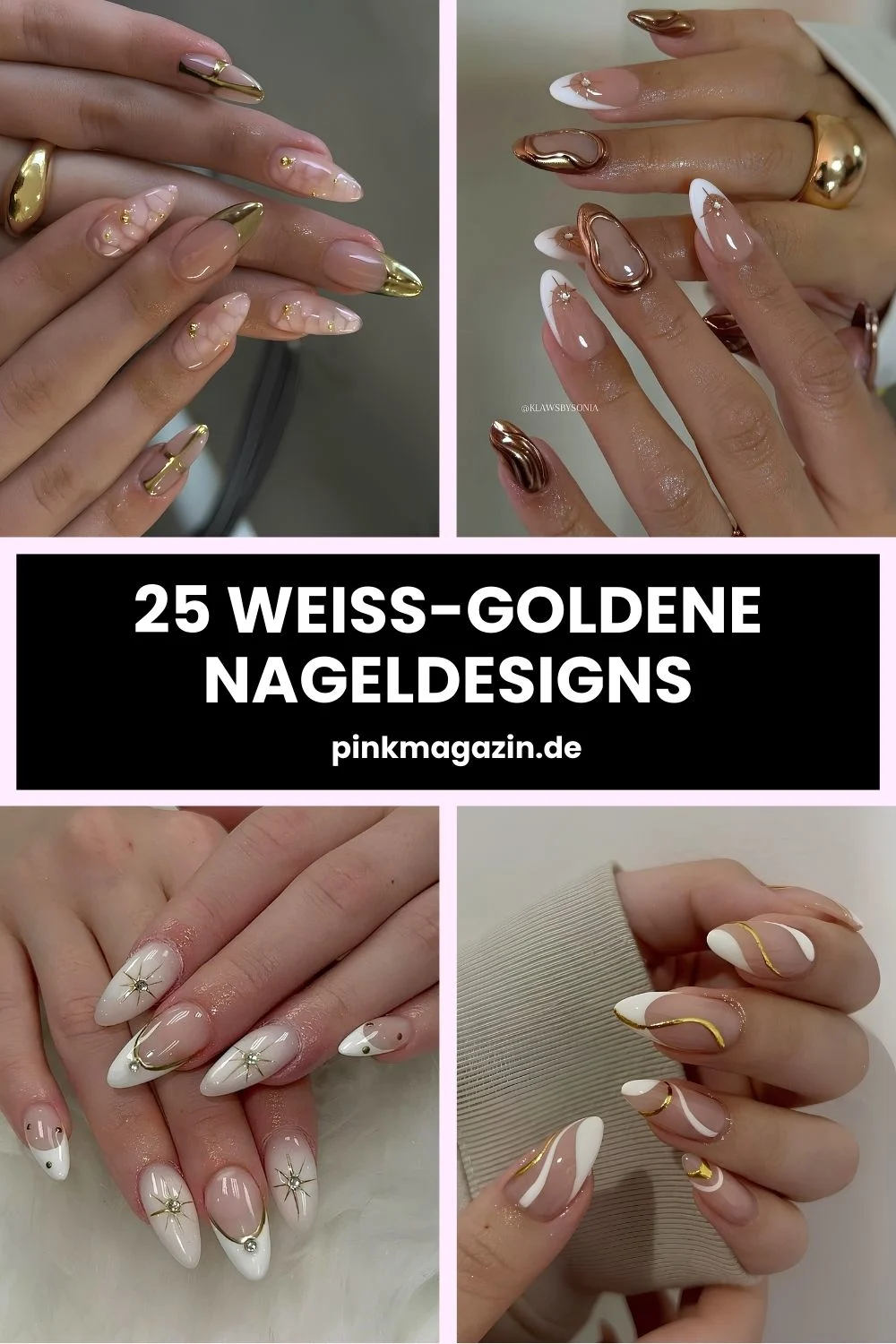 Wei&szlig;e und goldene Nagelideen Pinterest