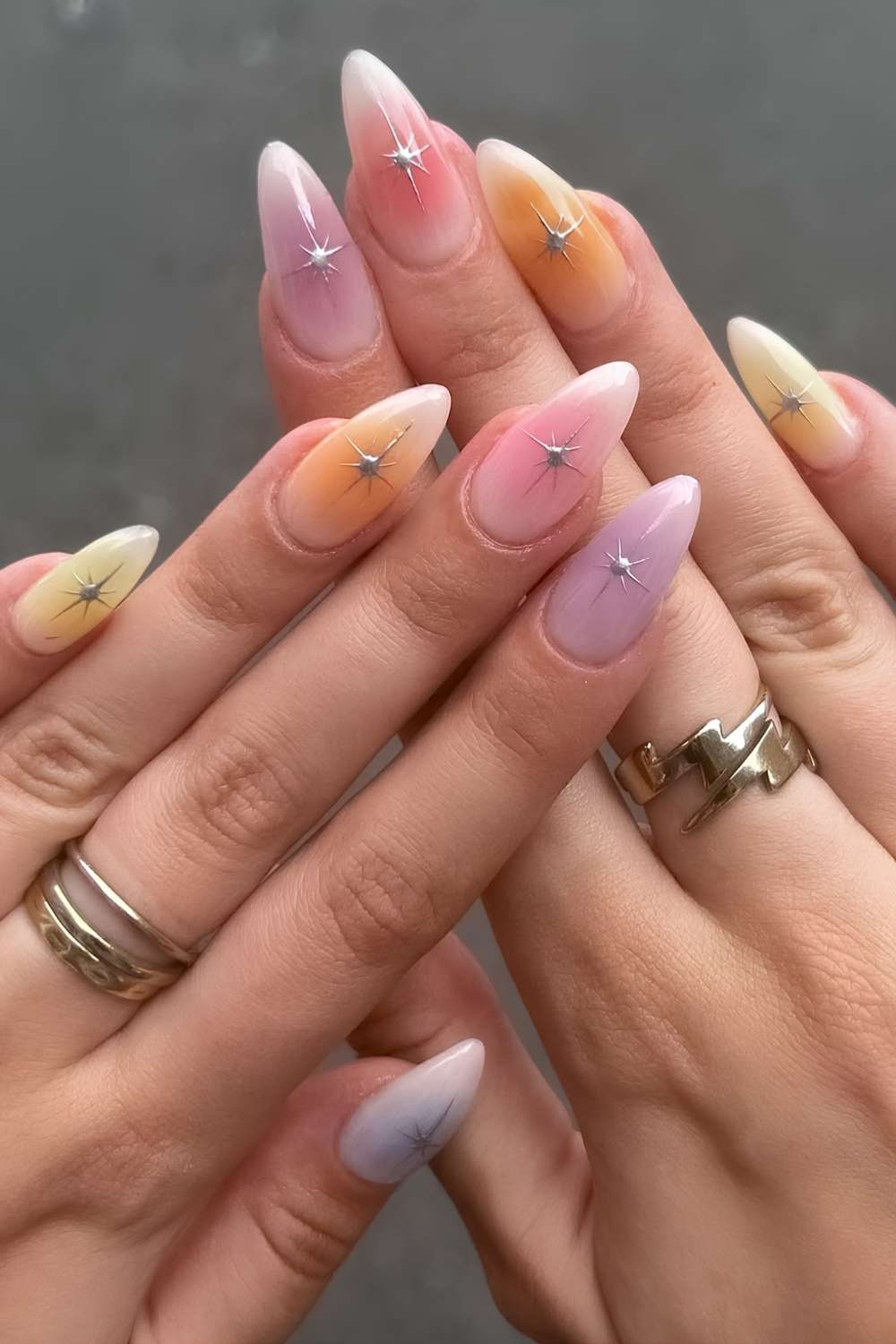 Bunte Aura Mani mit Celestial Art