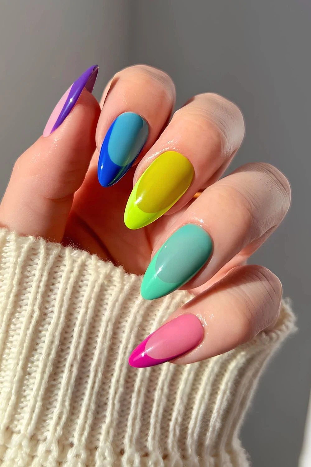 Bunte Jelly French Nägel
