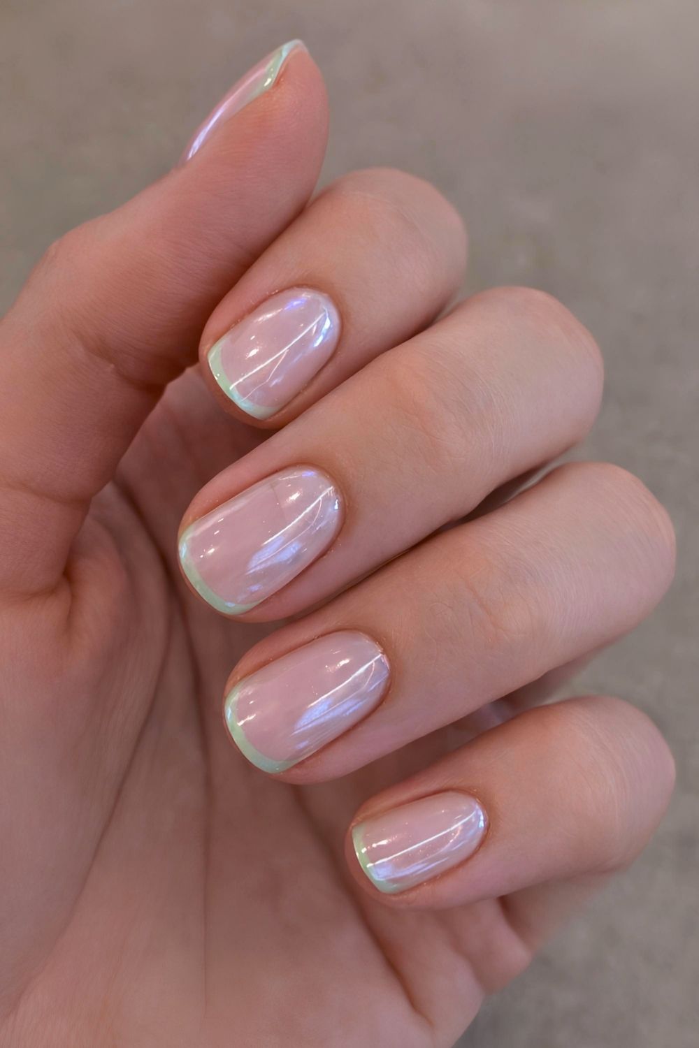 Chrome Micro French in sanftem Gruen