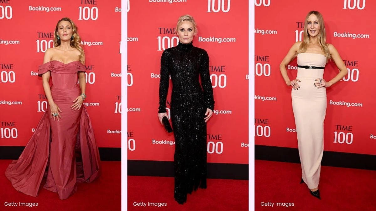 Eine Collage der bestangezogenen Stars der TIME100 Gala
