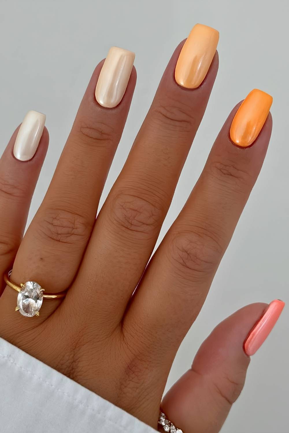 Glazed Pfirsich Skittle Mani