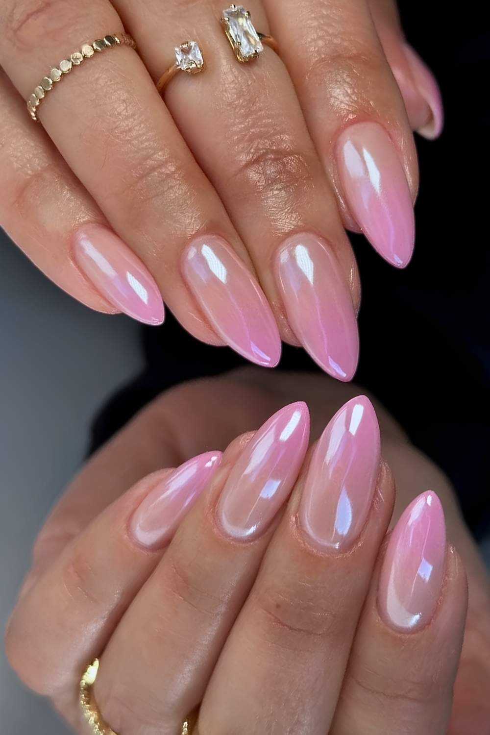 Glazed rosa Ombre Manikuere
