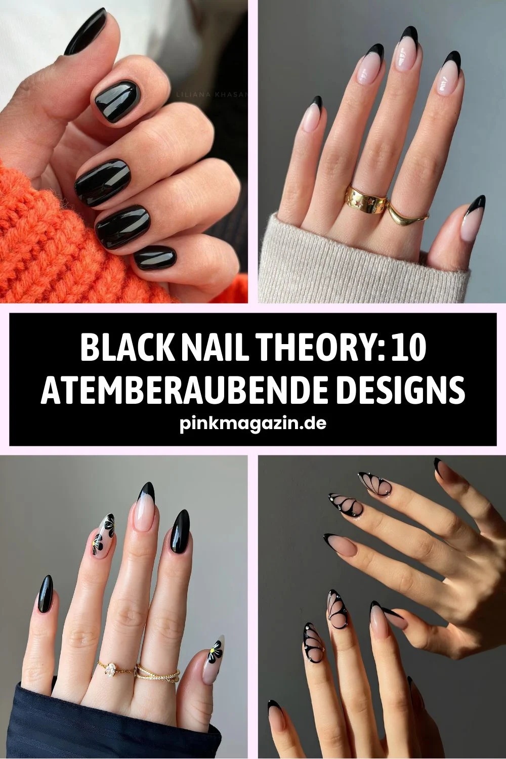 Black nail theory trend pinterest