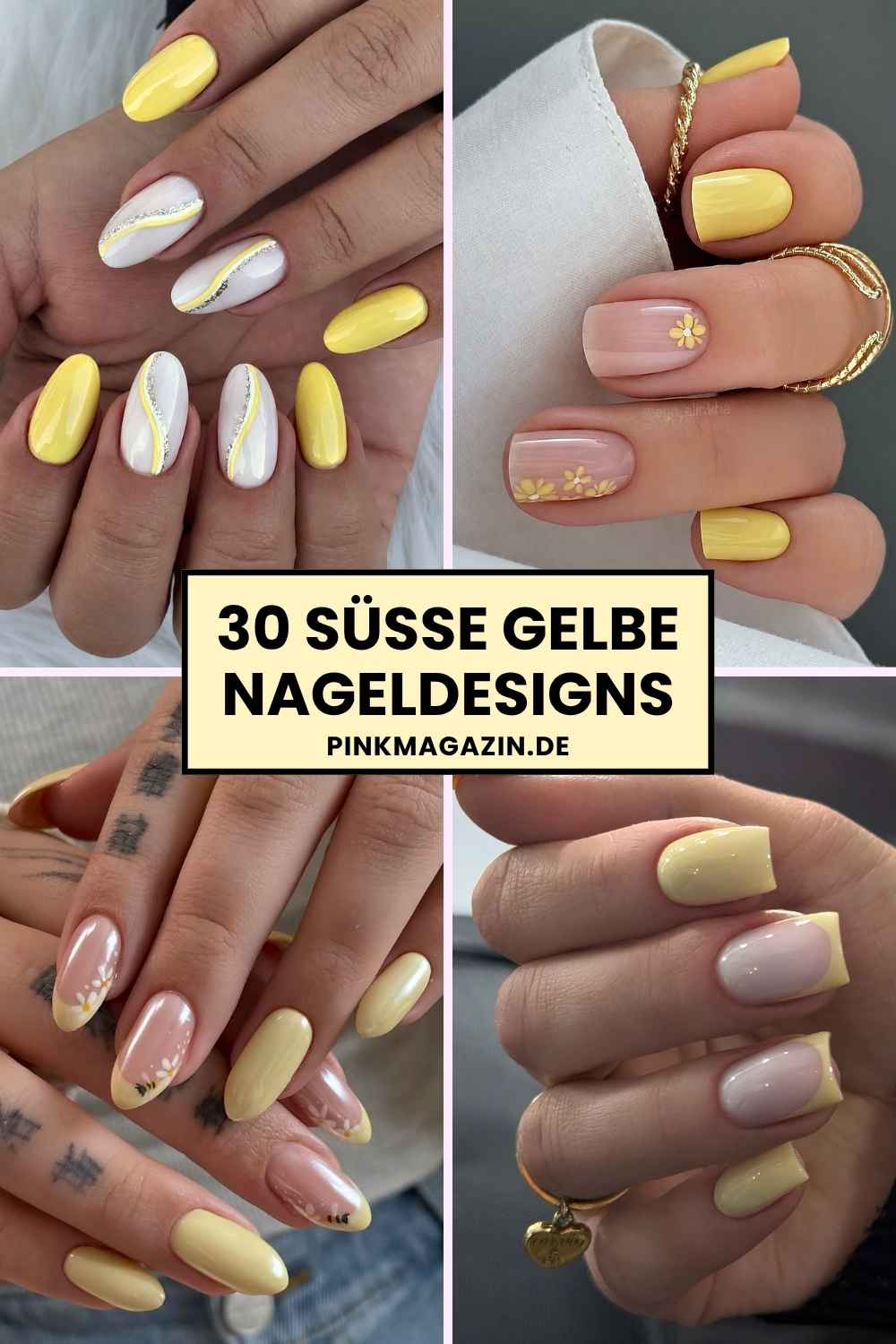 Gelbe Nageldesign Inspiration Pinterest