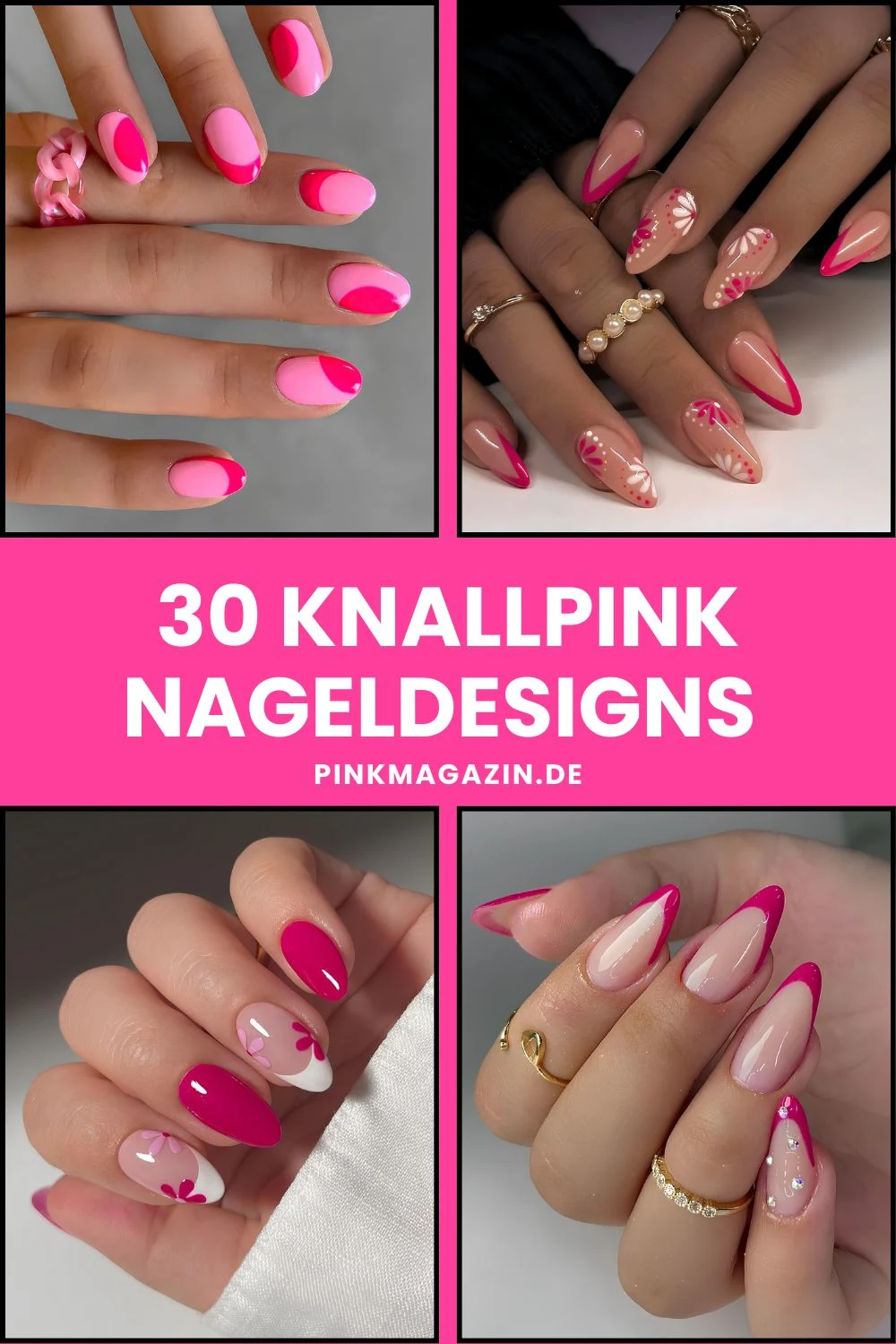 Knallpink-Nageldesigns Pinterest