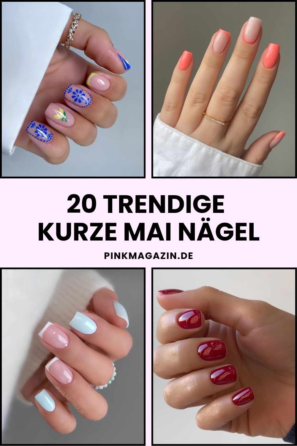 Kurze Mai-Nail-Designs Pinterest