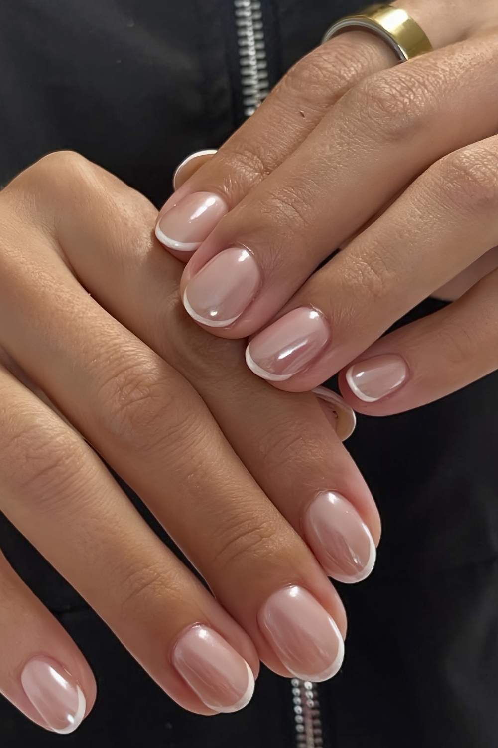 Kurze weisse Glazed French Naegel