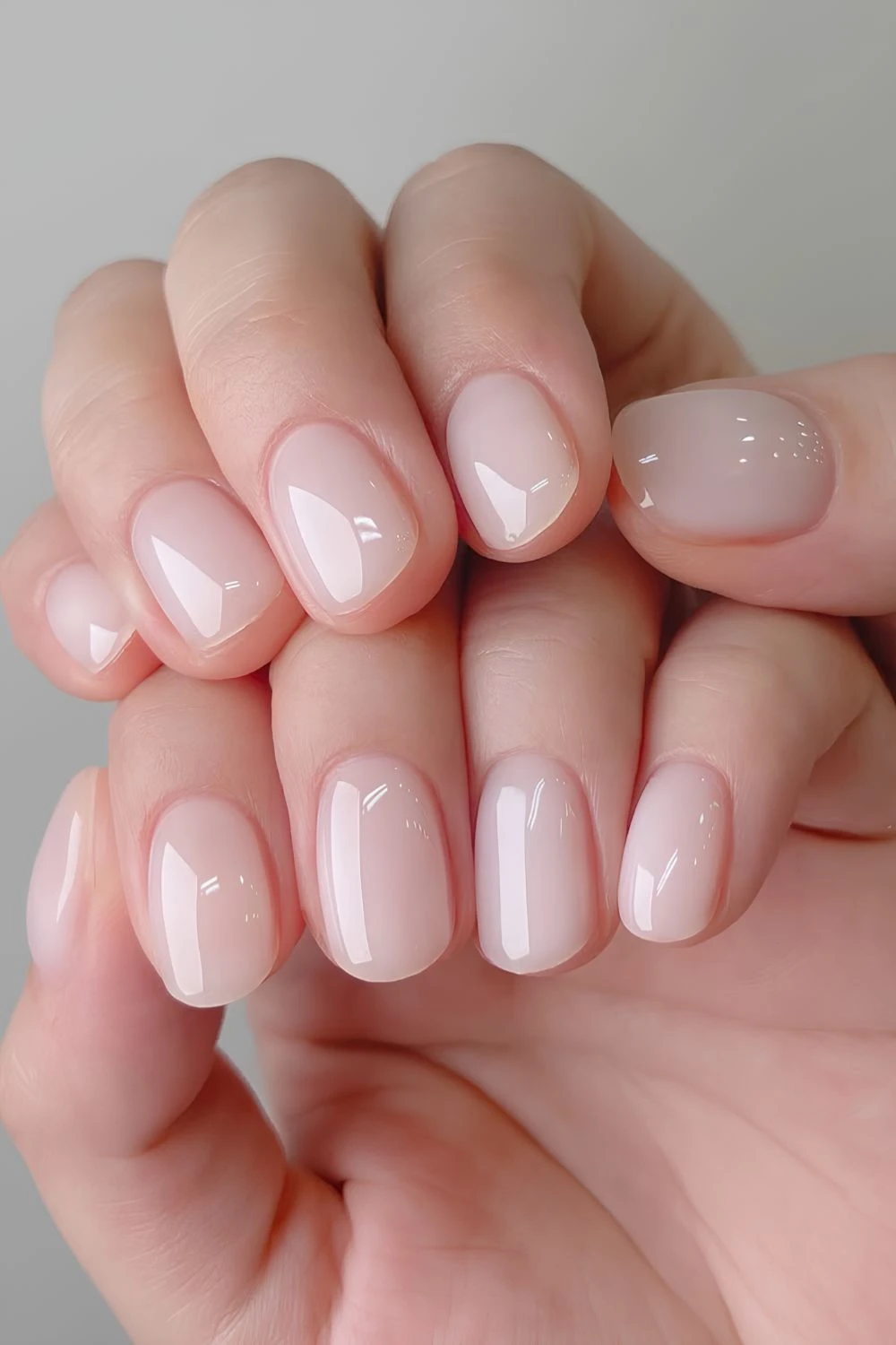 Transparente milchig weiße Maniküre