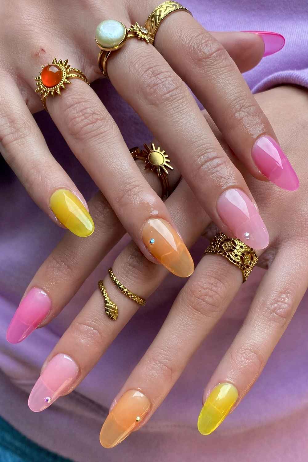 Transparente Jelly Skittle Naegel