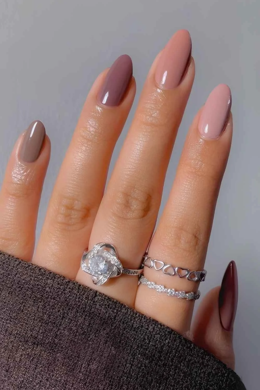 Mauve-Verlauf-Maniküre