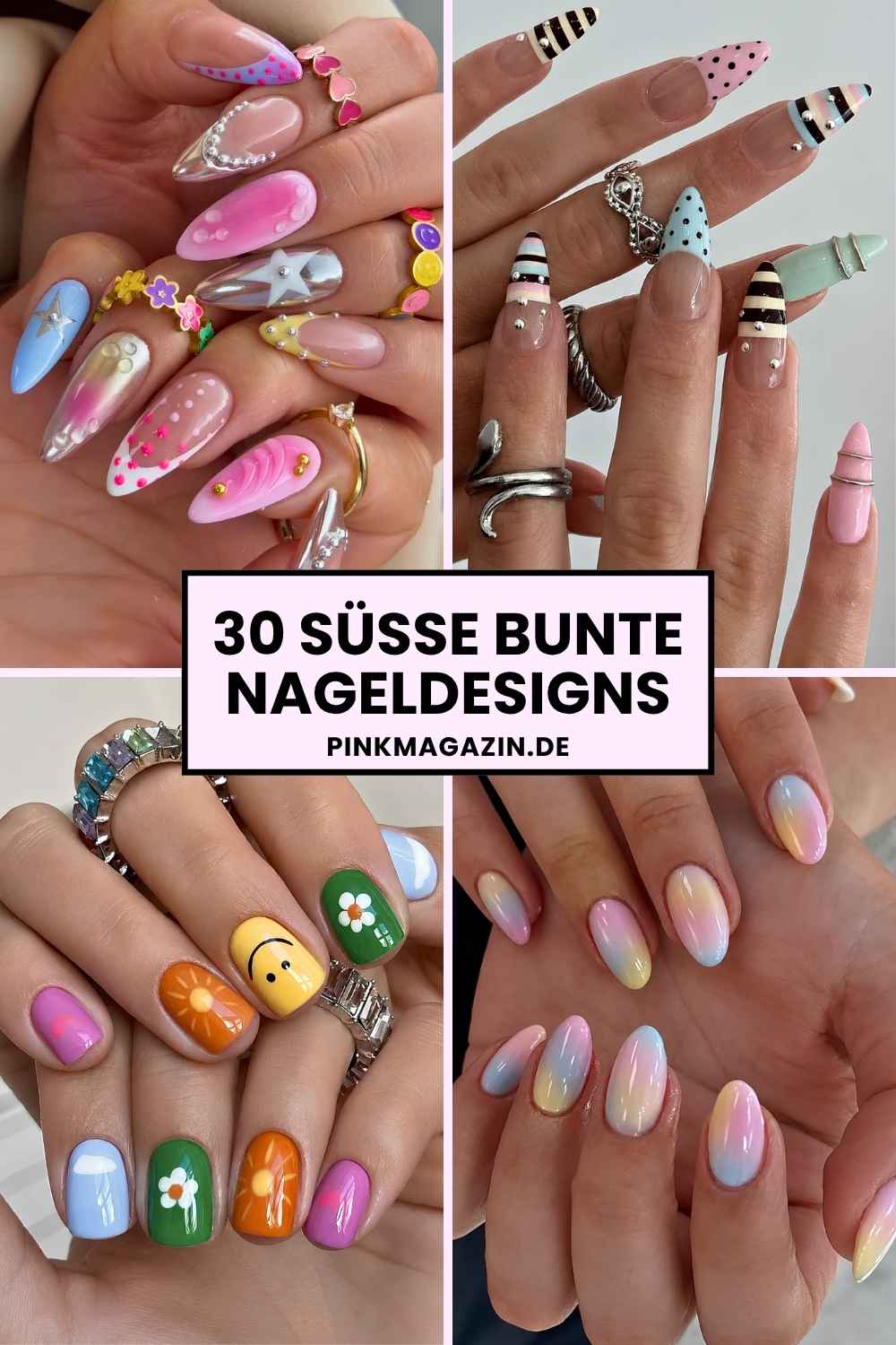 Bunte nageldesigns Pinterest
