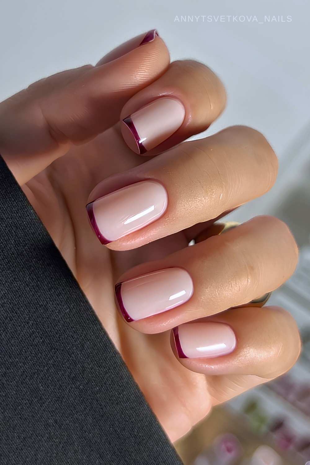 Burgunderrote Micro French Naegel