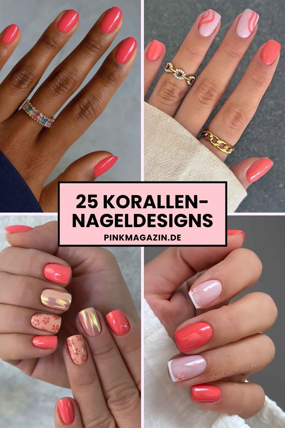 Korallen Nageldesigns Pinterest