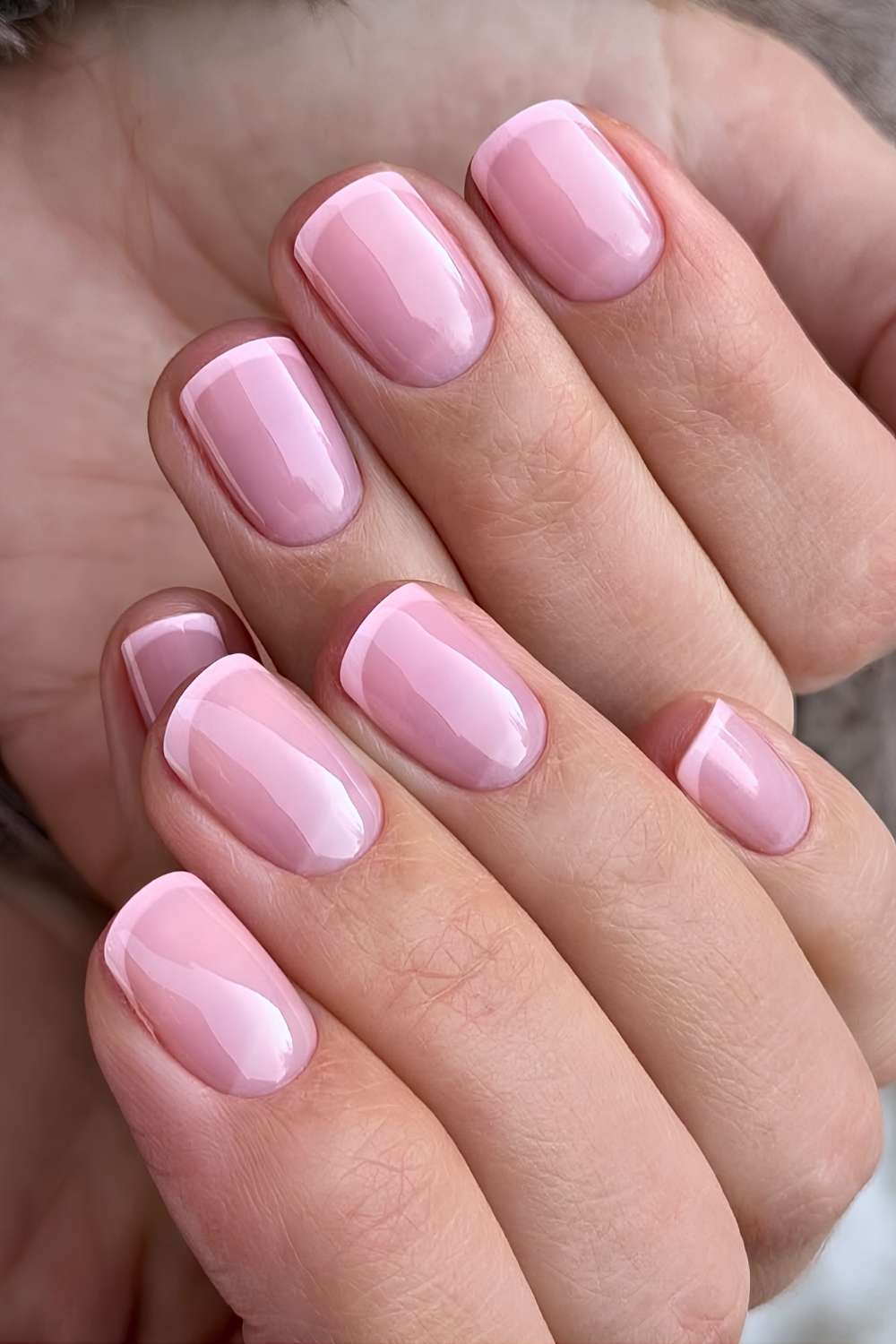 Kurze Pink auf Pink French Naegel