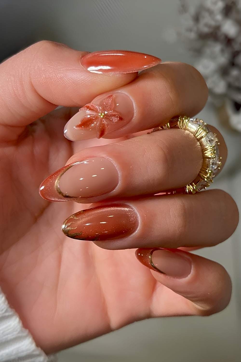 Orange Cat Eye Herbstnaegel
