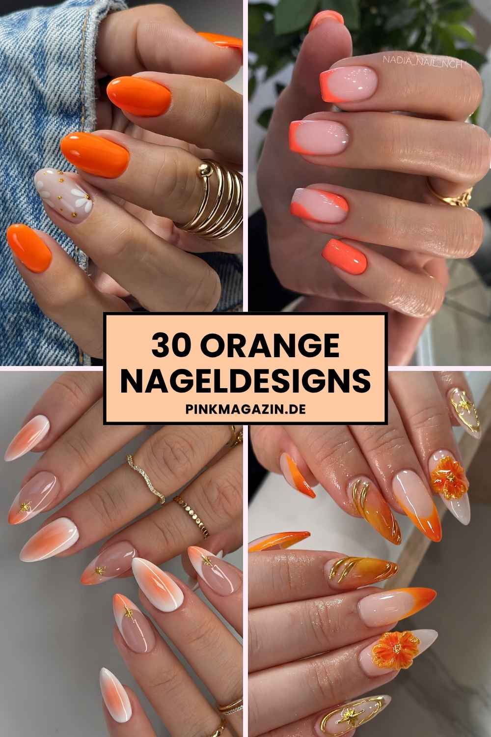 Orange Nageldesigns Pinterest