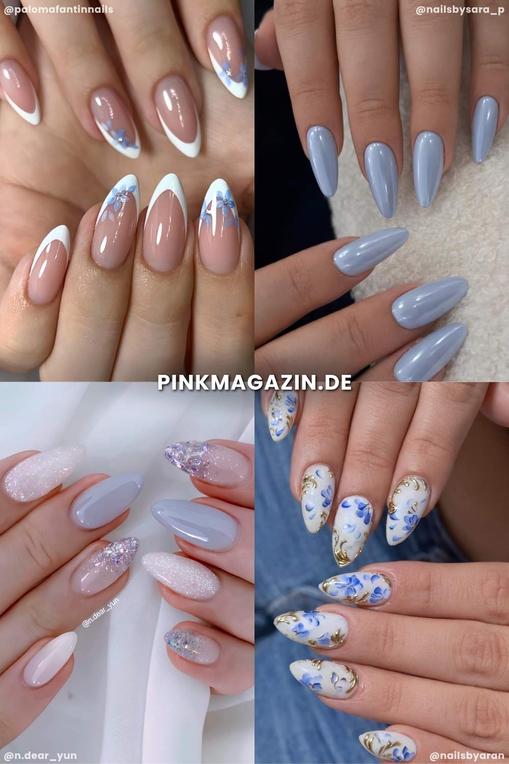 Blaue hochzeitsnaegel