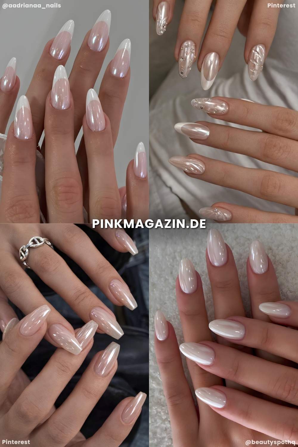 Brautnaegel mit chrome finish