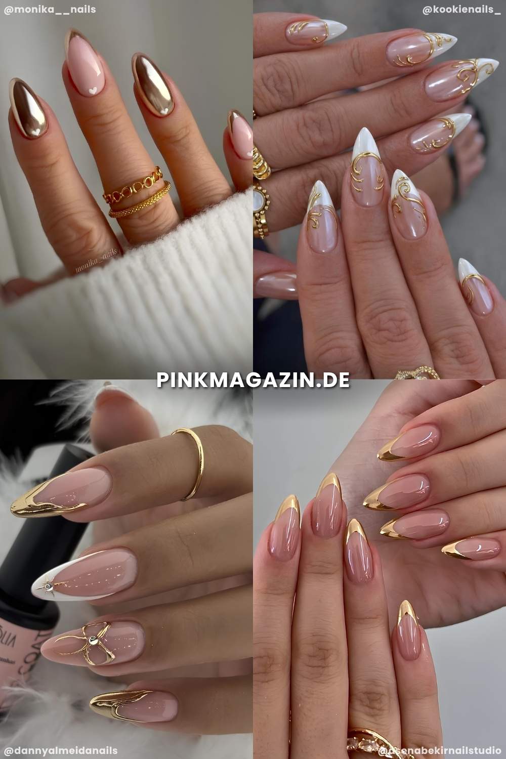 Brautnaegel mit gold