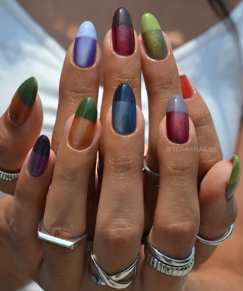Bunte Cat Eye Pill Manikuere