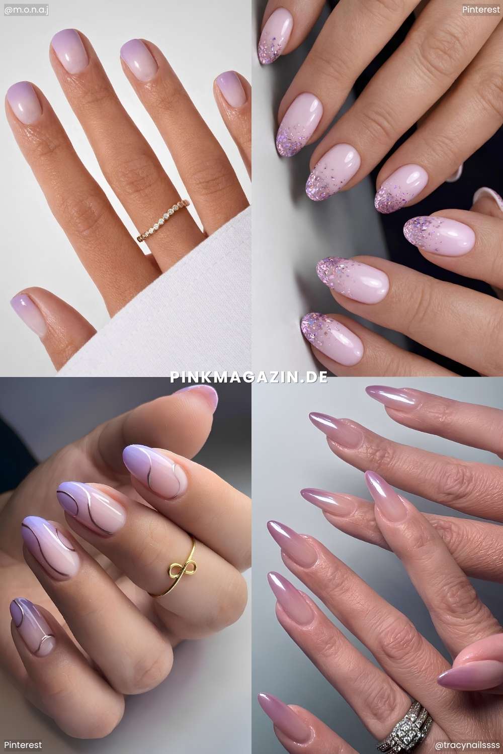 Collage mit violetten Ombre Manikueren