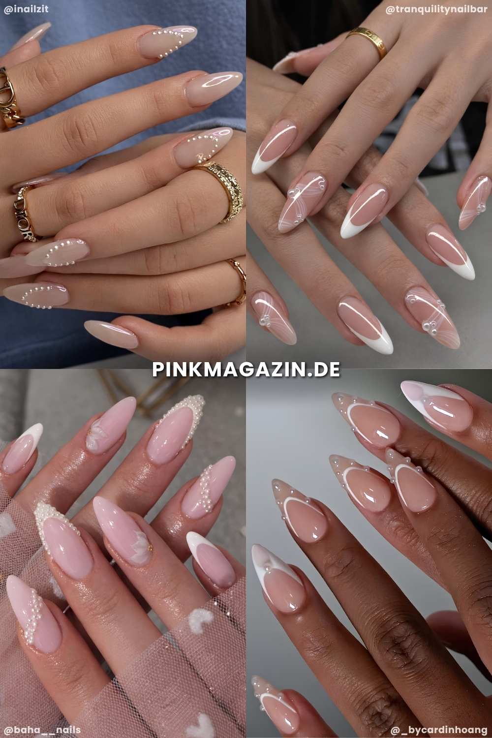 Edle hochzeitsnaegel mit perlen