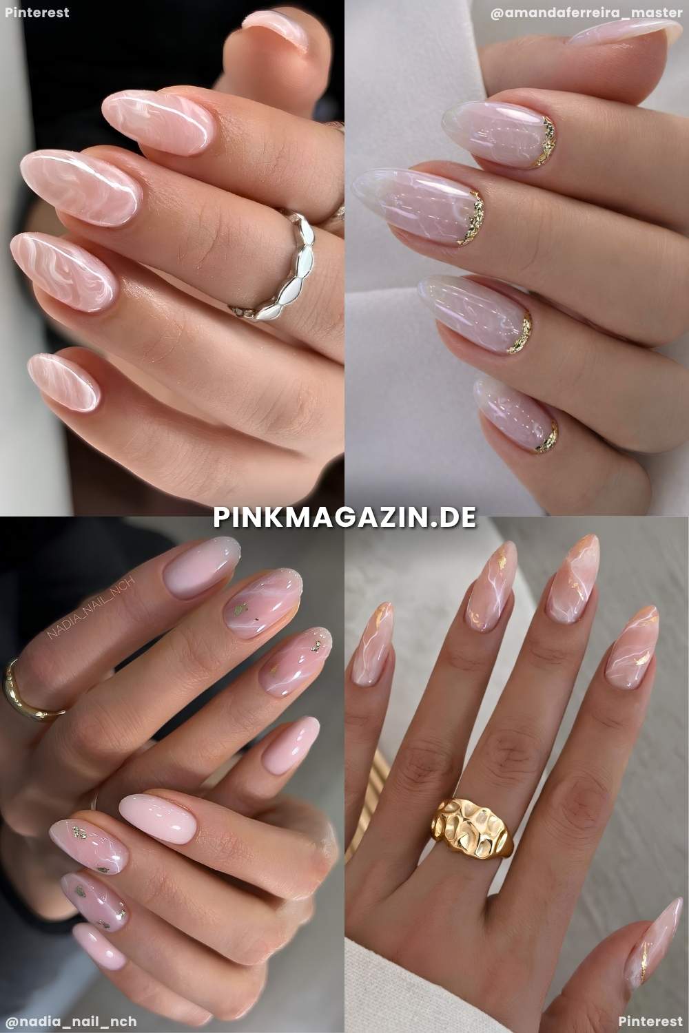 Elegante marmor brautnaegel