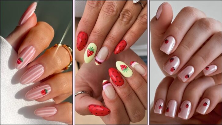 20 Erdbeer-Nageldesigns – von winzigen Früchten bis zum kompletten Picknick-Look