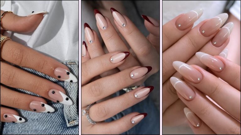 French Nails mit Strass