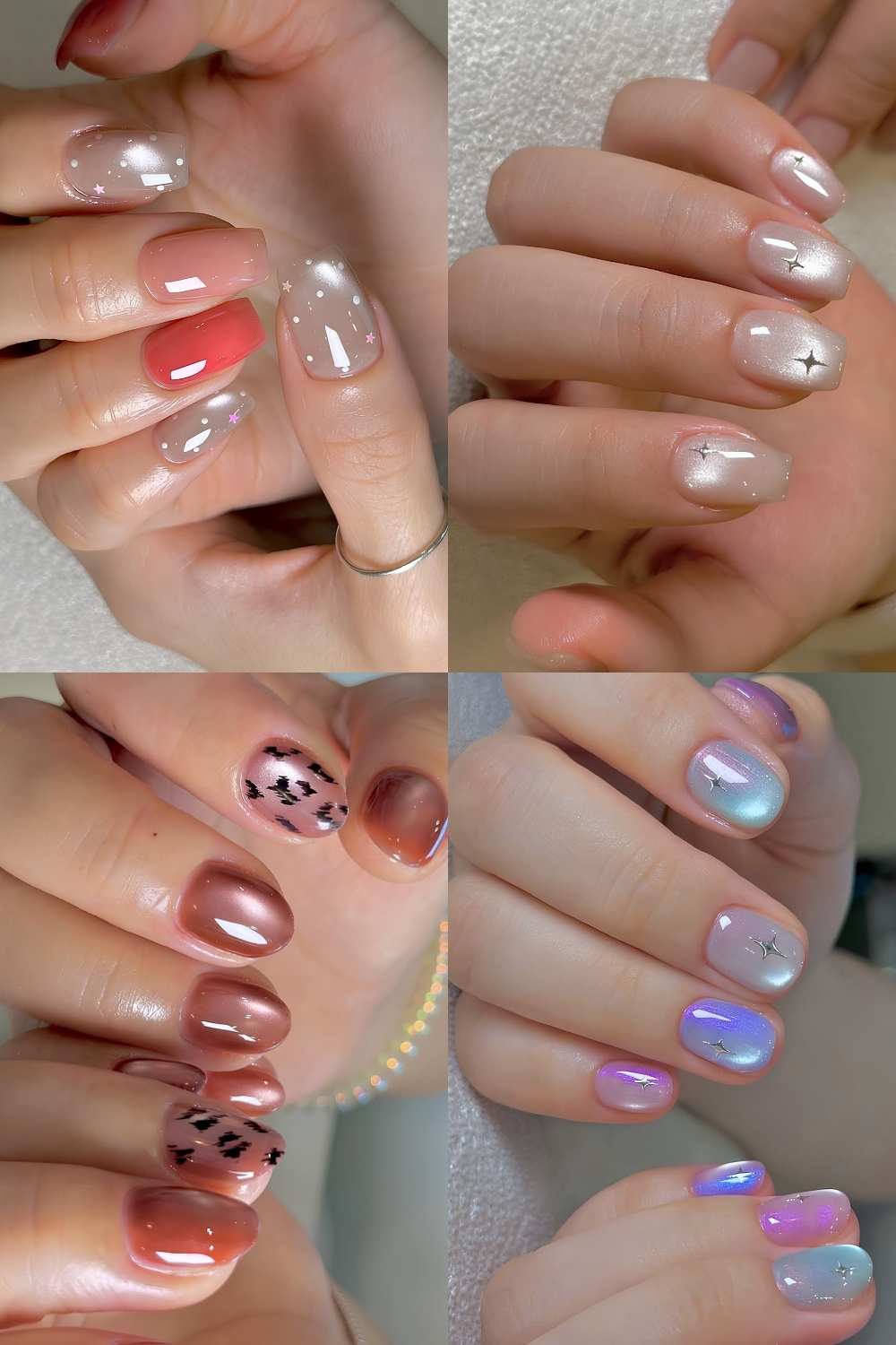Glasnaegel Collage mit Akzentdesigns