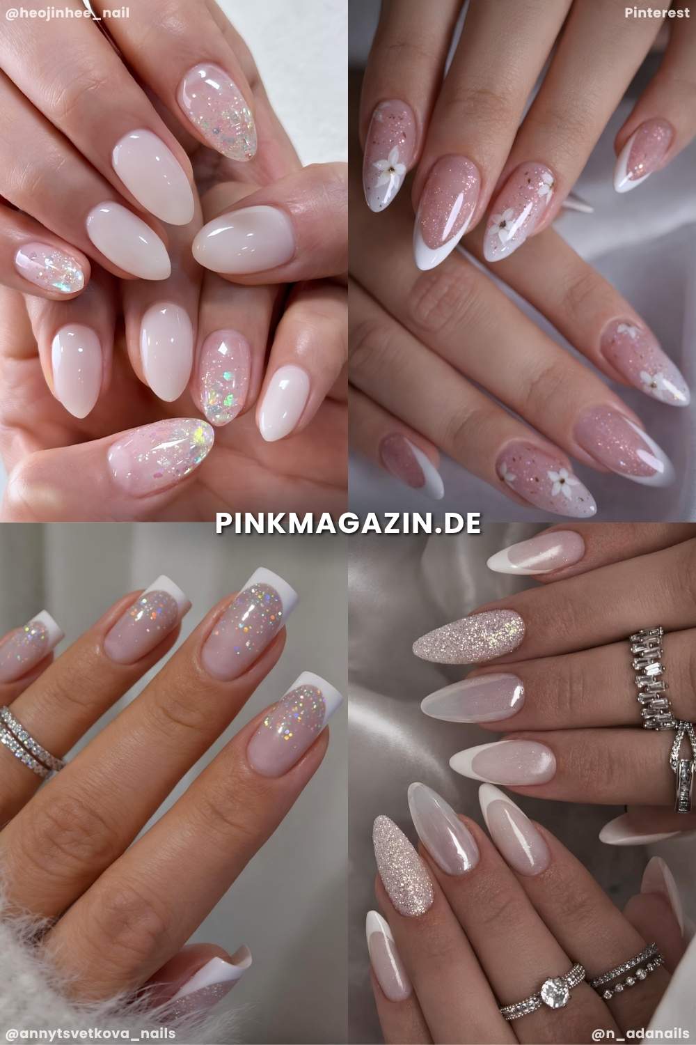 Hochzeitsnaegel mit glitzer