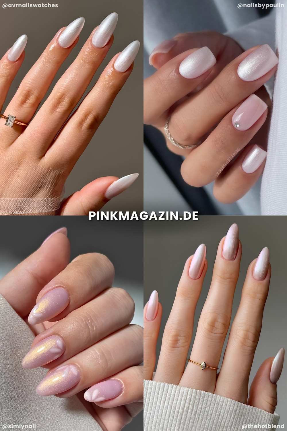 Hochzeitsnaegel mit satin finish