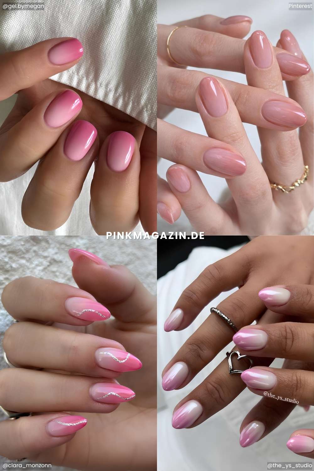 Mix aus rosa Ombre Manikueren