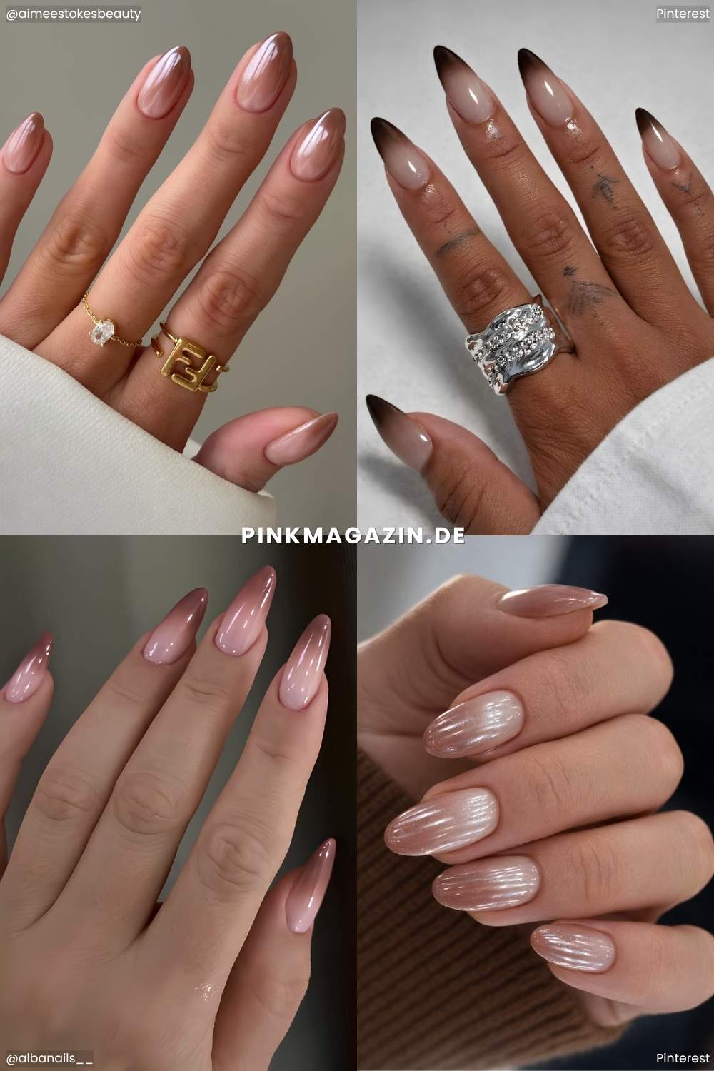 Verschiedene braune Ombre Nageldesigns